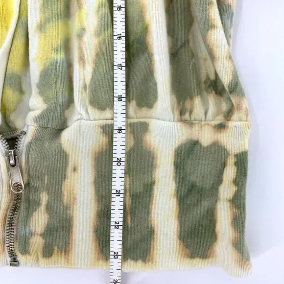 Barbara Lesser Fibers Tie Dye T Shirt Hoodie Low Zip Front XL - Picture 6 of 9